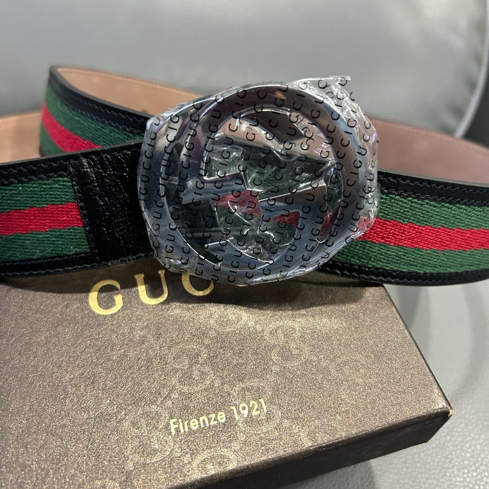Gucci Black Leather Strap belt